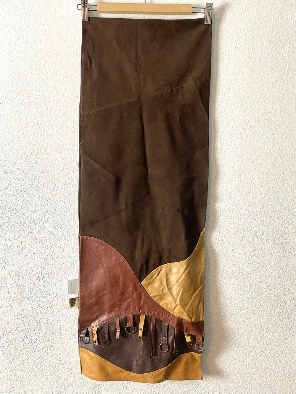 Stetson Home Classics Leather Patchwork Western Rustic Table Runner Brown